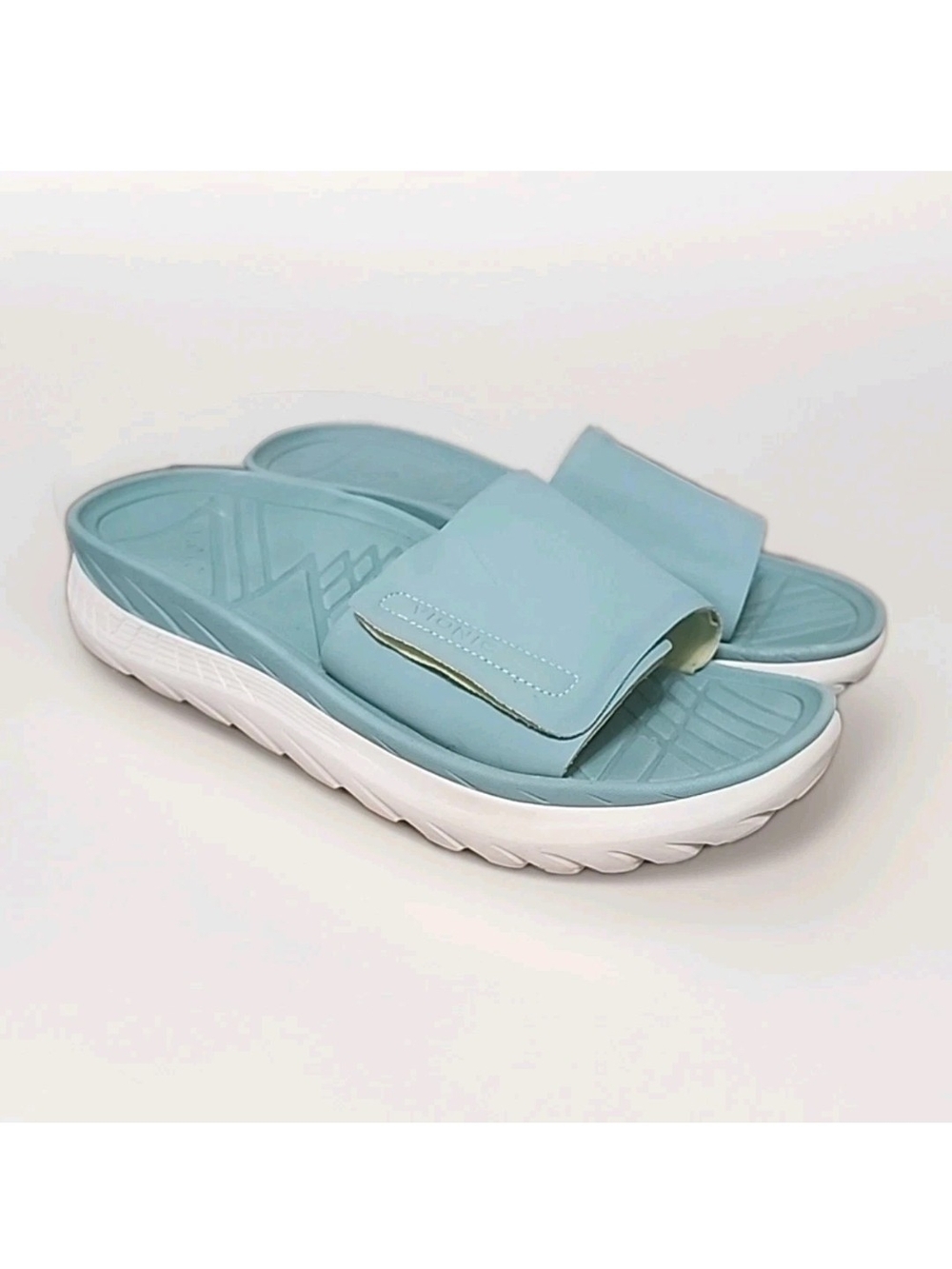 Vionic Rejuvenate Recovery Slide Sandals Teal Blue Men 10.5 Women 12 Adjustable - Picture 2 of 13